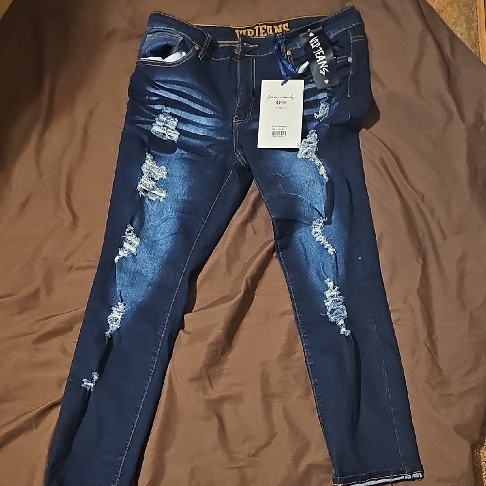 Rue21 Dark Blue Distressed Women Jeans